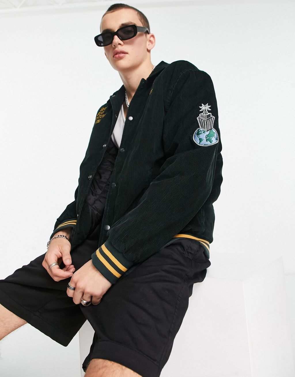 Зеленая вельветовая куртка Carhartt WIP Letterman
