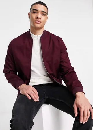 Бордовый бомбер ASOS DESIGN Essential-Красный