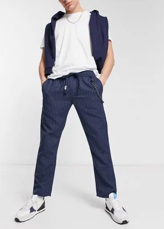 Спортивные штаны в тонкую полоску Tommy Jeans Scanton-Темно-синий