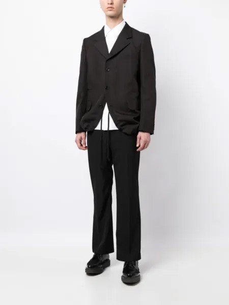Полосатый пиджак с кулиской Comme des Garçons Homme Deux, черный