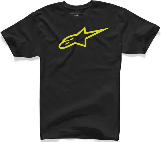 Нестареющая классическая футболка Alpinestars, черный желтый
