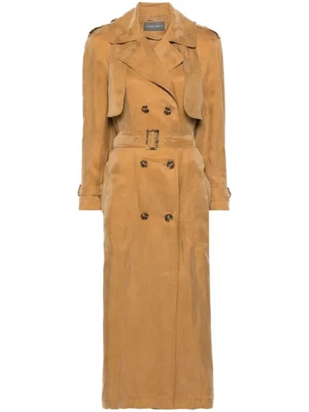 Alberta Ferretti длинный тренч с поясом, коричневый