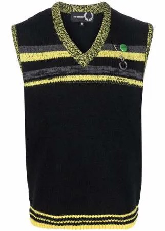 Raf Simons X Fred Perry жилет с V-образным вырезом и полосками