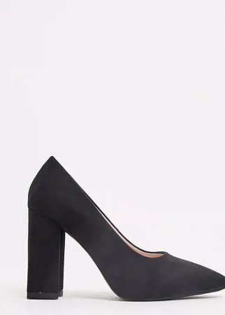 Черные туфли на блочном каблуке RAID Wide Fit-Черный цвет