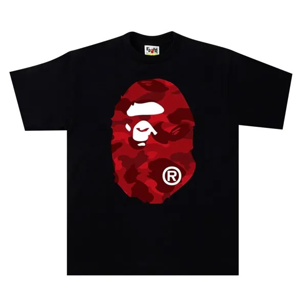 Футболка BAPE Color Camo Big Ape Head, Черный/Красный