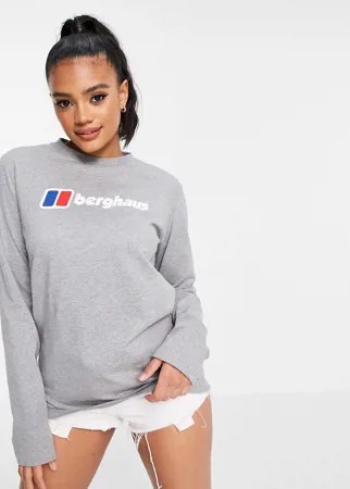 Серый лонгслив с логотипом Berghaus