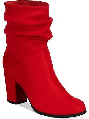 MATERIAL GIRL Женские красные ботильоны Midory с круглым носком и круглым носком на блочном каблуке 10 м