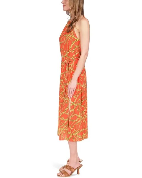 Платье Michael Kors Chain Neck Midi Dress, цвет Optic Orange