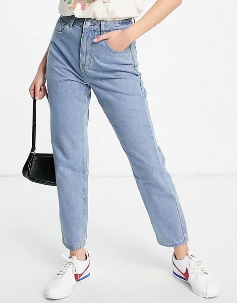 Синие выбеленные джинсы в винтажном стиле In The Style x Dani Dyer-Голубой