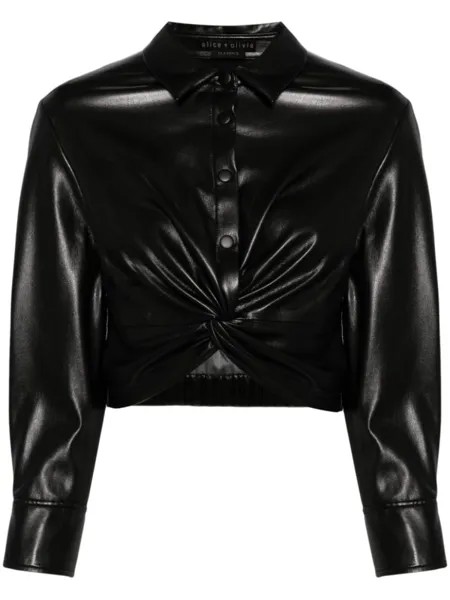 Рубашка Phebe из искусственной кожи alice + olivia, черный