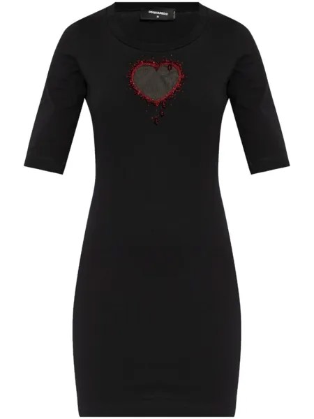 Dsquared2 мини-платье из хлопка с логотипом DSQUARED2, черный