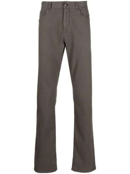 Canali узкие джинсы с заниженной талией, коричневый