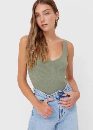 Stradivarius Бесшовное Боди На Бретелях Multicolor L