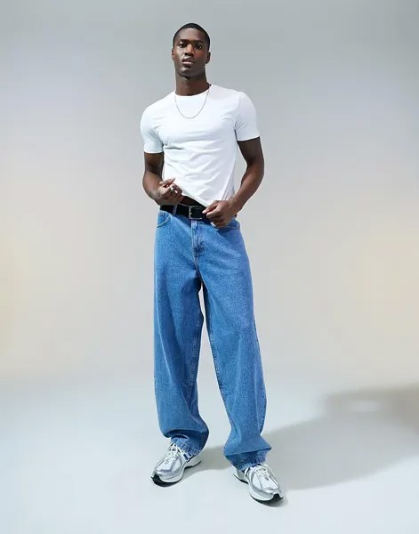 ASOS DESIGN – Голубые супермешковатые джинсы