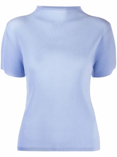 Pleats Please Issey Miyake плиссированная блузка с короткими рукавами