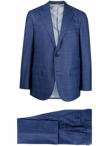 Corneliani клетчатый костюм с однобортным пиджаком
