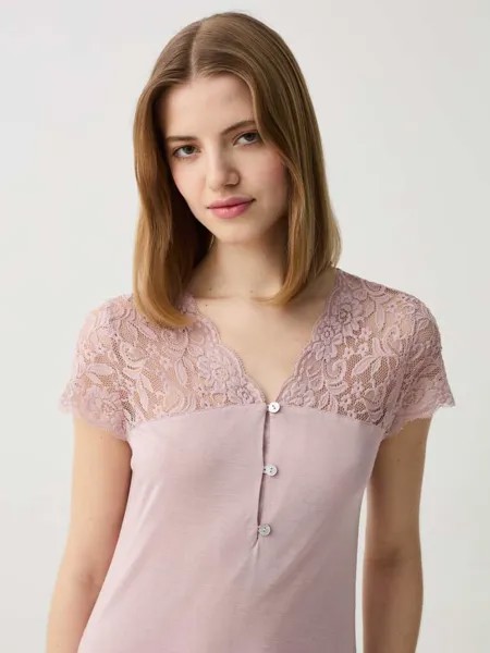 Ночная рубашка с цветочным кружевом Ovs, цвет powder pink
