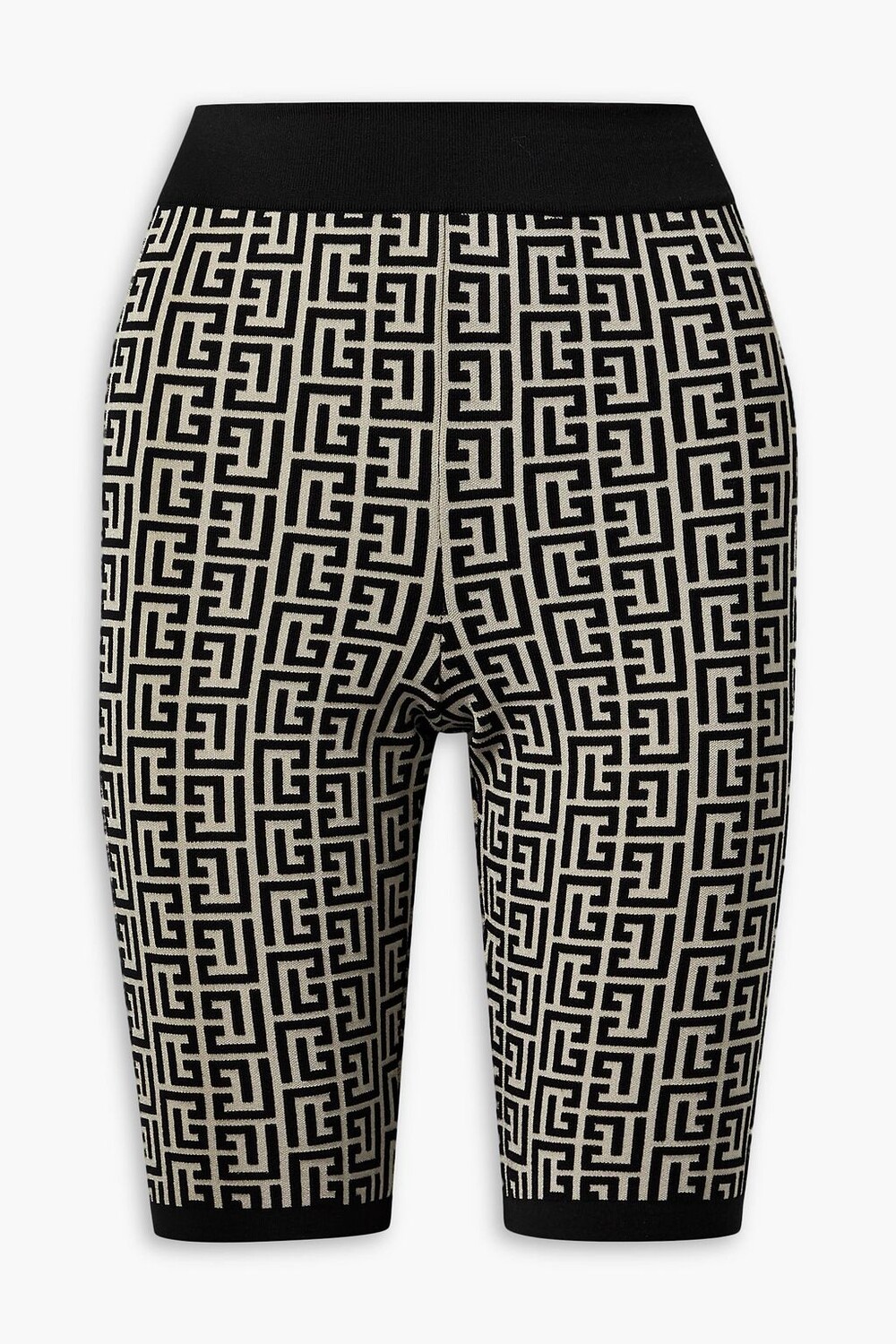 Шорты жаккардовой вязки из смесовой шерсти BALMAIN, черный