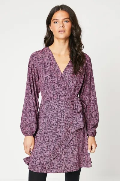 Мини-платье с запахом Dorothy Perkins, розовый