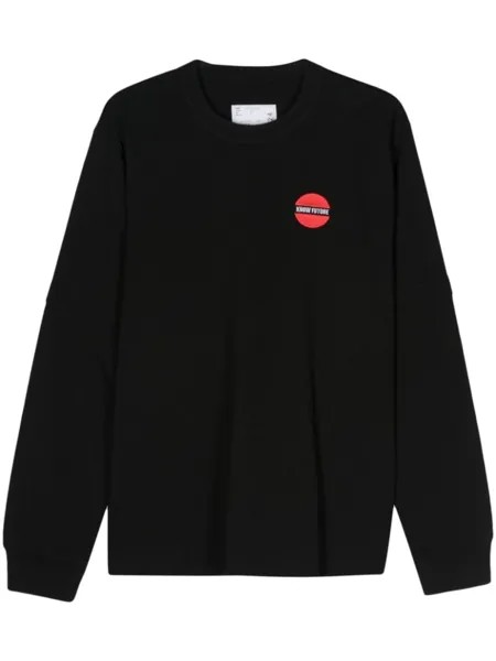 Sacai футболка с вышитой надписью, черный