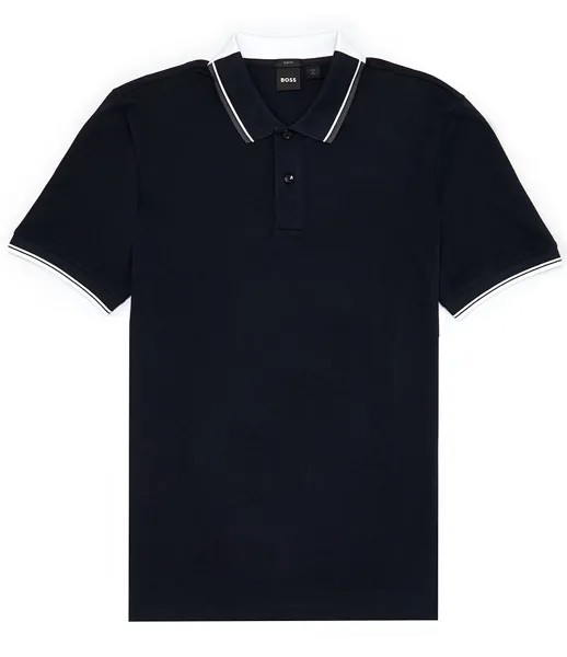 Рубашка поло с коротким рукавом BOSS Slim Fit Phillipson 448 Hugo Boss, синий