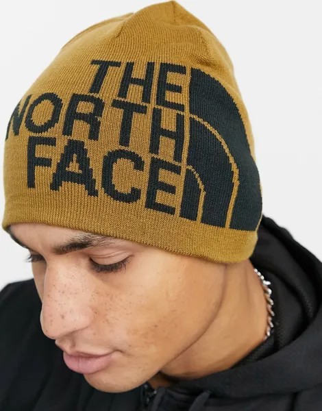 Светло-коричневая двусторонняя шапка-бини с логотипом The North Face-Нейтральный