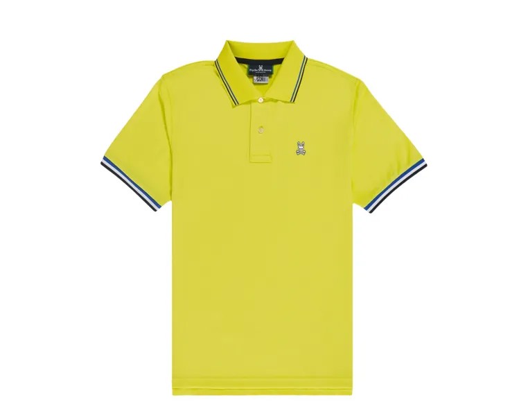 Мужская рубашка-поло Psycho Bunny Julian Sport Lemon Pulp/Blue B6K161S1PB-NVY, желтый