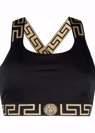 Versace спортивный бюстгальтер с узором Greca и логотипом Medusa