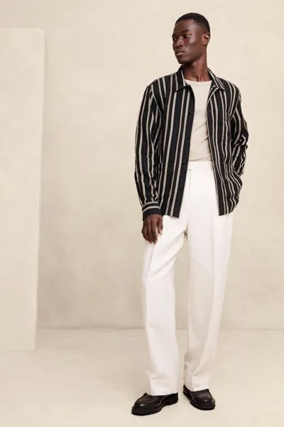 Рубашка Carpinteria из льна и хлопка Banana Republic, черный