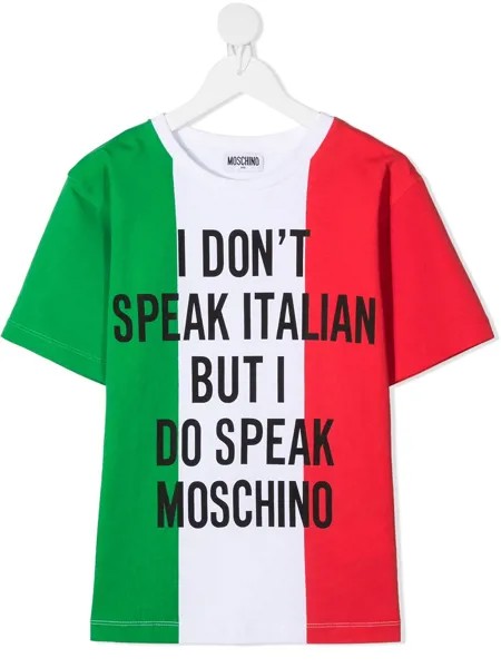 Moschino Kids футболка с надписью