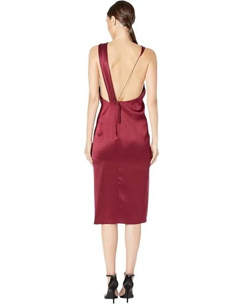 Платье Cushnie High Neck Sleeveless Dress with Front Slit, цвет Burnt Sienna