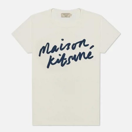 Женская футболка Maison Kitsune Handwriting, цвет белый, размер S