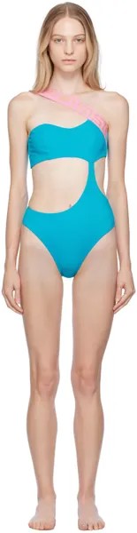 Синий Сплошной купальник Greca Синий/Фламинго Versace Underwear