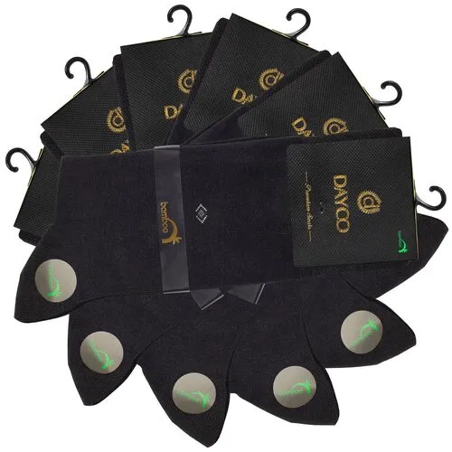 Носки Dayco мужские, комплект носков - 6 пар, бамбук, чёрные, маленький узор сбоку, тёплые под костюм, р. 41-45