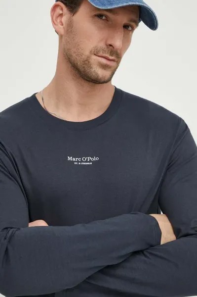 Лонгслив из хлопка Marc O'Polo, темно-синий