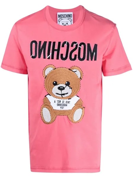 Moschino футболка с вышивкой Teddy Bear