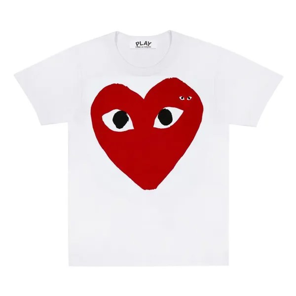 Футболка Comme des Garçons PLAY Big Heart T-Shirt 'White', белый