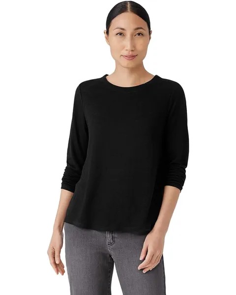 Футболка Eileen Fisher Crew Neck Long Sleeve, черный