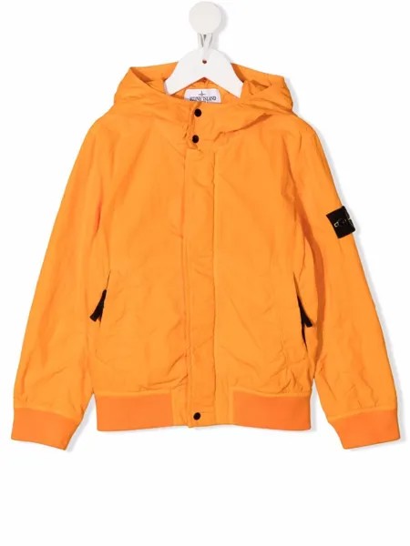 Stone Island Junior куртка с капюшоном и нашивкой-логотипом