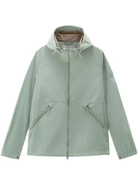 Woolrich ветровка Crinkle с капюшоном, зеленый