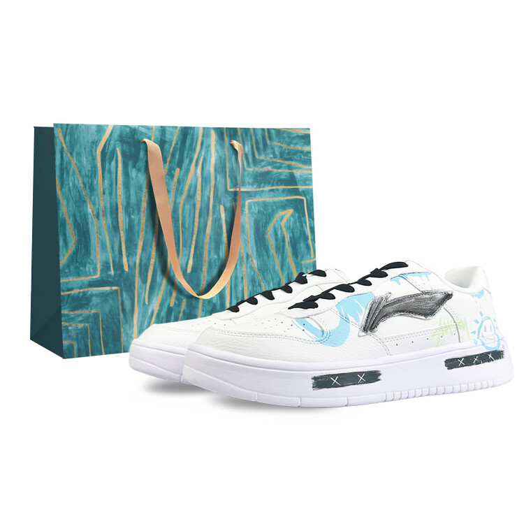Кроссовки LINING Pontoon Boats Skateboarding Shoes Women's Low-top Black/Blue, белый