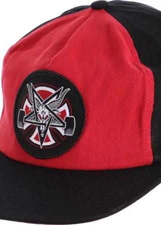 Кепка Independent x Thrasher Pentagram Cross Adjustable Snapback Hat Cardinal/Black