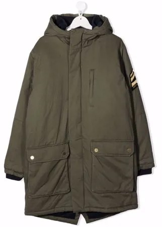 Zadig & Voltaire Kids пальто в стиле милитари с капюшоном