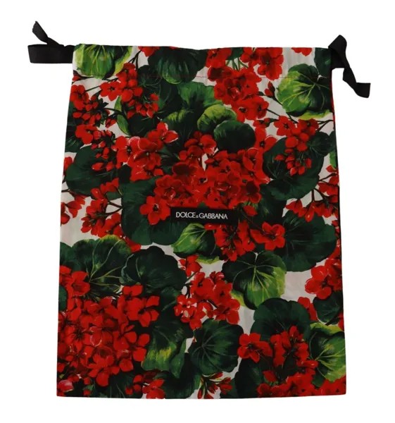 DOLCE - GABBANA Сумка-пылесборник с разноцветным цветочным принтом и шнурком, 33см x 26см