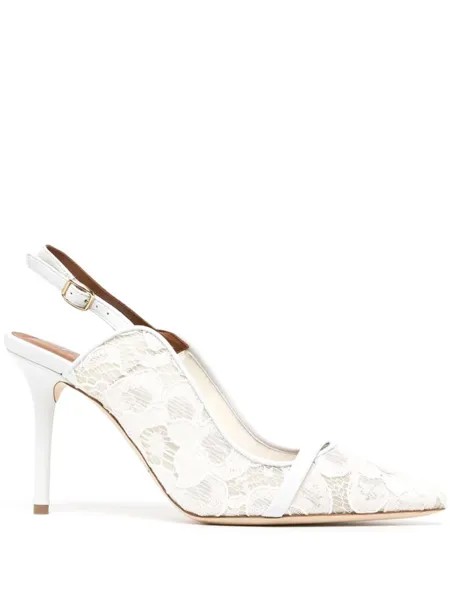 Кружевные туфли-лодочки Marion 85 Malone Souliers, белый