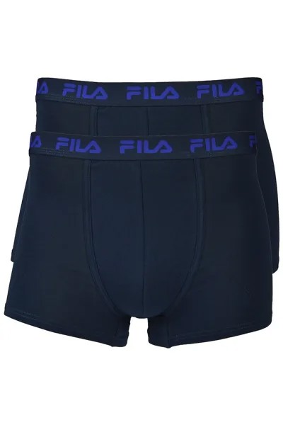 Боксеры с логотипом на поясе - 2 пары Fila, синий