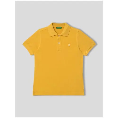 Поло UNITED COLORS OF BENETTON, хлопок, однотонное, размер 120 (S), желтый