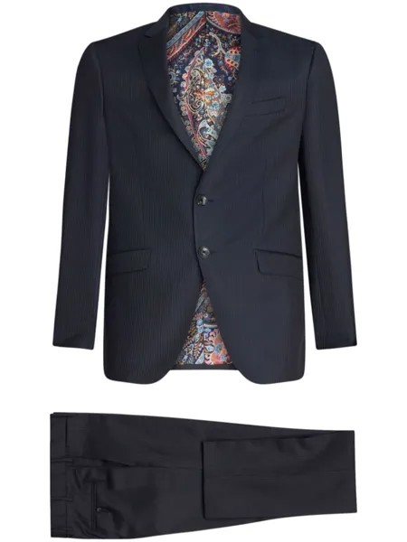 ETRO полосатый костюм из шерсти, синий