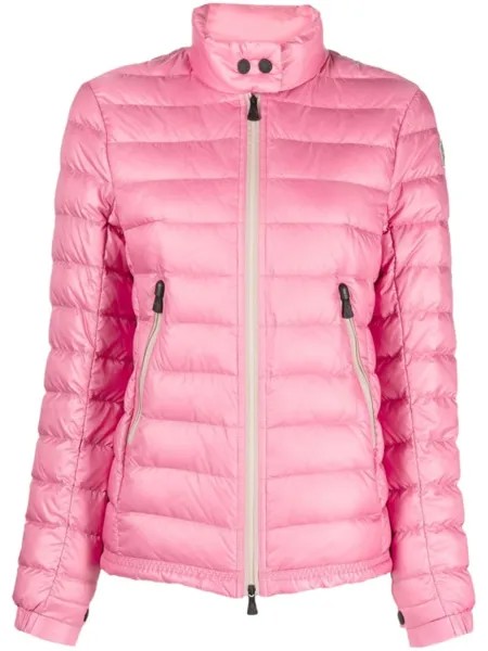 Moncler Grenoble пуховик с нашивкой-логотипом, розовый