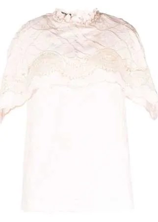 Alberta Ferretti блузка с короткими рукавами и вышивкой